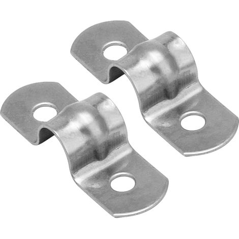 (D129M8)Collier de serrage 32 pièces M8 U Bracket Sangle de tuyau en acier inoxydable 304 Sangle de tuyau rigide robuste 2 trous Collier de serrage