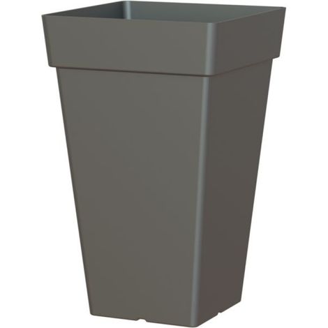 Pot de fleur capri carre haut 50cm anthracite - EDA