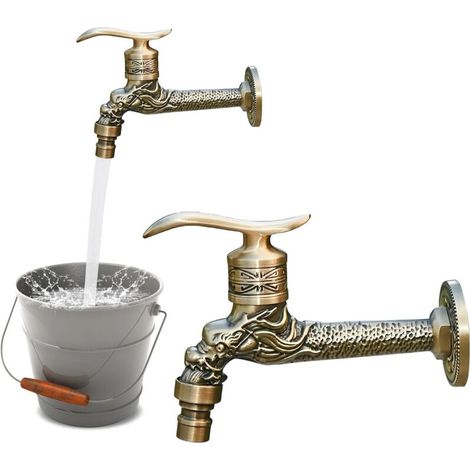 Vintage Dragon Gartenarmatur – 1/2 Zoll Kaltwasseranschluss, Wandmontage, Waschmaschine, für Bad, Garten, Küche