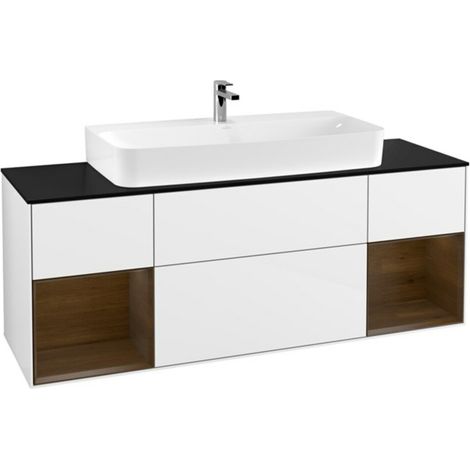 V&B Waschtischunterschrank Finion 160cm, Reg wal ven, Glossy white lacquer (1/2)