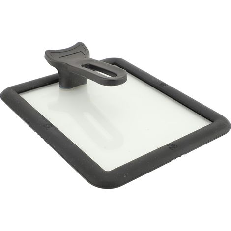 Couvercle pour poêle à omelette japonaise, rectangulaire, en verre transparent antiadhésif, avec rebord en silicone, idéal pour la cuisson des œufs. (1/5)