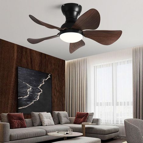 Ventilateur de plafond avec lumière, 3 températures de couleur, minuterie, 6 vitesses de vent, plafonnier avec télécommande (74 cm) (1/5)