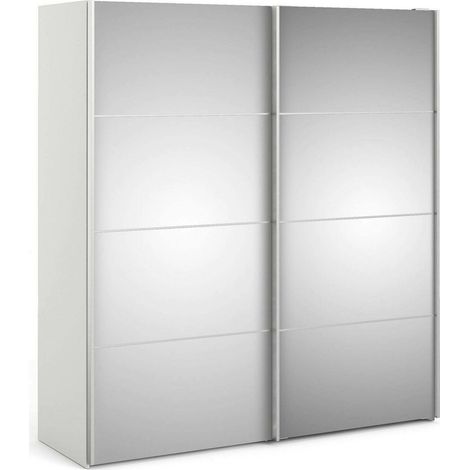 Dmora - Guardaroba 2 ante Bema, Mobile camera da letto, Cabina armadio portabiti, Armadio appendiabiti, 182x64 h202 cm, Bianco