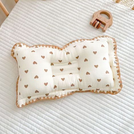 Oreiller pour Bébé (0-6 Mois) - Tissu Muslin 8 Couches Doux, Motifs de dessins animés, Taille 25x40cm (1/5)