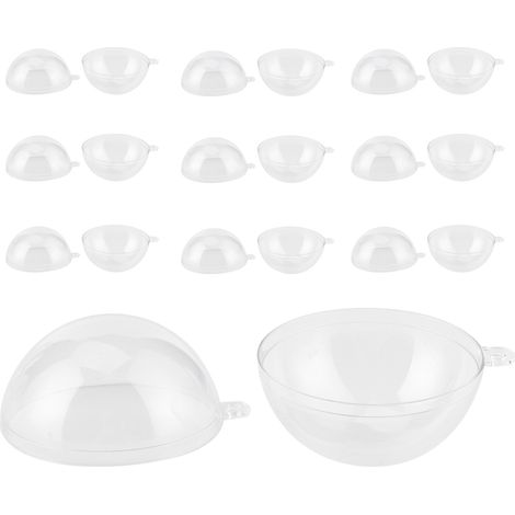 10 Paires Boules Plastique Transparentes Remplissables DIY Décoration Arbre Noël Mariage Ornements Suspendus (1/5)