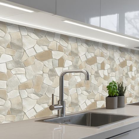 Kitchen Splashback Mosaic - Stones - Beige 250x80 cm