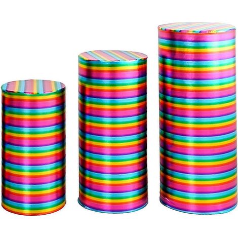 Set mit 3 dekorativen Hüllen für zylindrische Partyständer, Displays, Säulen, Dessertständer, Tischdecken und Event-Organisatoren – Jikaix Multicolor