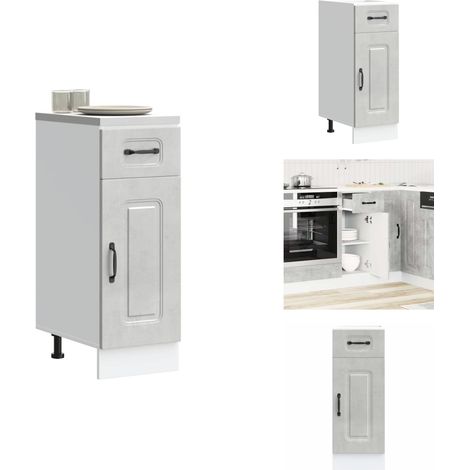 Armoire de cuisine Kalmar gris béton bois d'ingénierie - Armoire De Cuisine - Armoires De Cuisine - Meuble Bas D'évier - Meuble Bas D'évier De Cuisine (1/5)