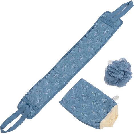 Gant de douche exfoliant pour homme et femme, éponge de bain portable, nettoyage profond, lot de 2 gants, voyage, exfoliation corporelle, accessoire de salle de bain. (1/5)