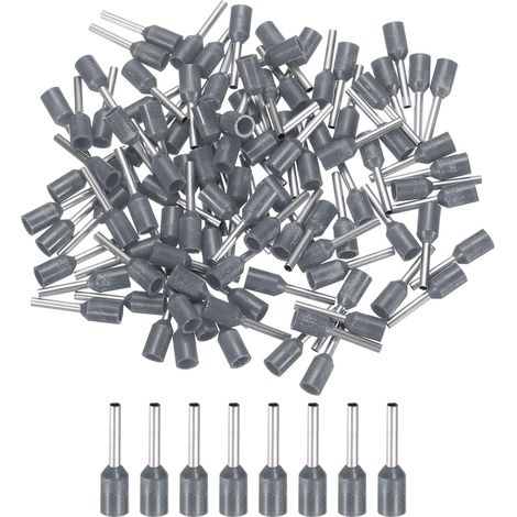 250 Pcs Connecteurs Electriques à Bornes Isolées Raccordement de Fils Kit de Raccords de Sertissage 22 AWG pour Projets Electriques Industrie Chimique Industriel, Gris (1/5)