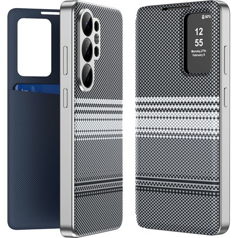 Schutzhülle für Samsung Galaxy S26 Ultra, mit Kartensteckplatz und Sichtfenster, schwarz (1/5)