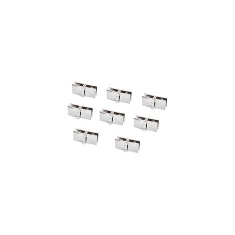 Kit de 8 charnières réglables pour portes en verre (épaisseur 5–8 mm), charnière rectangulaire à serrage mécanique, ouverture à 180°, idéal pour armoires et portes vitrées (1/5)