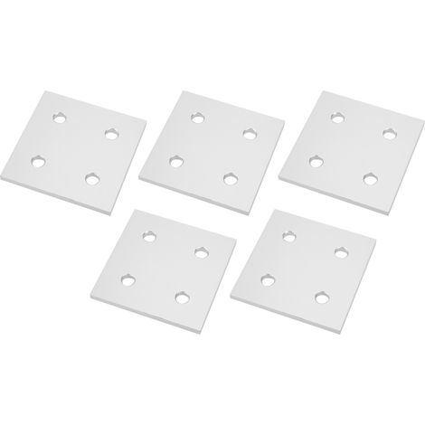 Plaque de raccordement verticale à 4 trous (5 pièces) pour profilés d'extrusion d'aluminium - 6060 (1/5)
