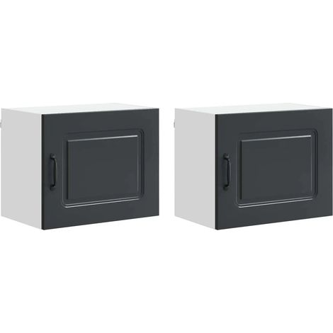 Set di 2 mobili da cucina moderni pratica conservazione 50 x 31 x 40 cm in legno multistrato nero 020053576