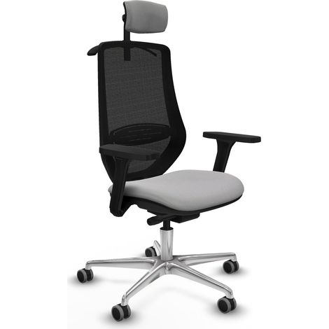 Silla de Oficina con Cabecero Mardos traslack bali Piqueras y Crespo D086G2H Gris claro