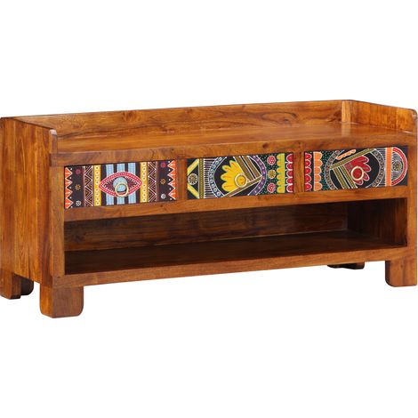 vidaXL Shoe Bench Honey Brown 100 x 35 x 45 cm Acacia Solid Wood (1/5)