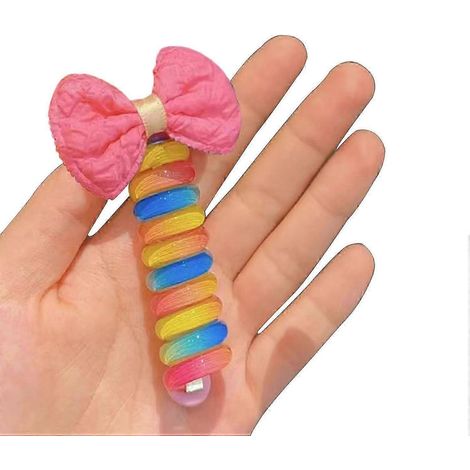 Cordon pour cheveux en forme d'anneau de téléphone, haute élasticité, nœud floral décoratif, antidérapant et anti-casse, décoration pour queue de cheval-G (1/5)