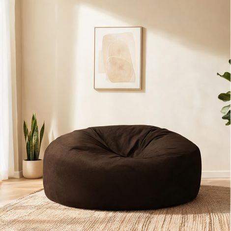 Pouf poire en tissu marron 120 cm pour adulte coloris marron (1/5)