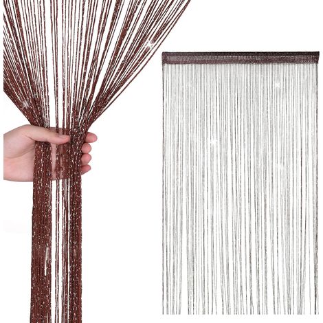 1 Panneau Rideau Frange Paillette, 90x200cm, Séparateur Pièce, Décoration Porte, Fenêtre Maison (1/5)