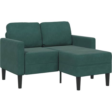 vidaXL 2-Sitzer-Sofa mit Chaiselongue L-Form Dunkelgrün 125 cm Samt (1/5)