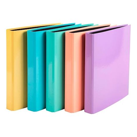 Classeur 4 anneaux cartonné Exacompta Aquarel A4 - Dos 4 cm coloris assortis - Lot de 10 (1/5)