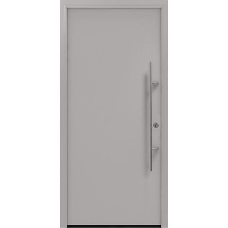 Puerta de entrada metálica PRO gris RAL9006 B1100mm H2100mm DIN izquierda RC2 n. DIN EN1627