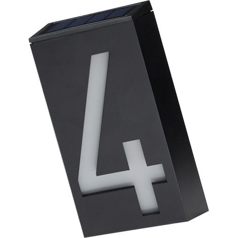 Numéro de maison à énergie solaire, panneau d'adresse LED rechargeable avec batterie de 1200 mAh. (1/5)