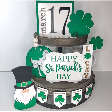 Panneau Décoratif En Bois - Motifs Printaniers Et Saint-Patrick - Pour Intérieur Jardin Porte Mur - Lot De 6 Pièces (1/4)