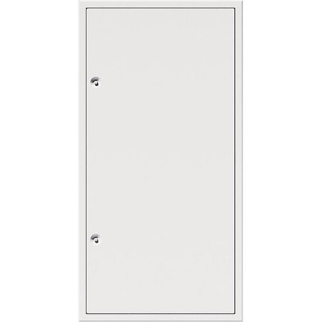 Trappe de visite 500x700 – Aluminium extrudé – Vantail en tôle d'acier zinguée – Montage sur 4 côtés – Couleur blanche RAL 9016 – Upmann