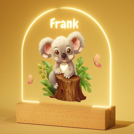 Veilleuse Bébé Personnalisé – Lampe LED Acrylique Koala,Naissance Personnalisé, Cadeau de Décoration Pour Fille, Cadeau de Baptême Pour Bebe Naissance Garçon et Fille (1/5)