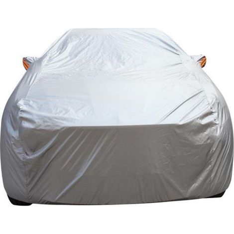 Housse Auto - 170T Tissu Argenté Revêtu - Imperméable Total - Résistant aux Rayures et aux UV - 430 x 160 x 120 cm - 1 Pièce