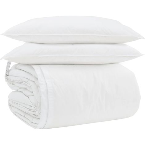 Ensemble de Duvet avec oreiller 3 pcs Blanc Plume de canard (1/5)