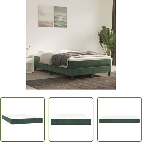 vidaXL Mousse confortable - Matelas de lit à ressorts ensachés fermeté moyenne Vert foncé 120x200x20 cm (1/5)