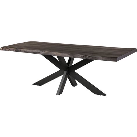 Baumtisch Mango 220x100x77 grau lackiert / Kreuzgestell anthrazit matt FREEFORM 5