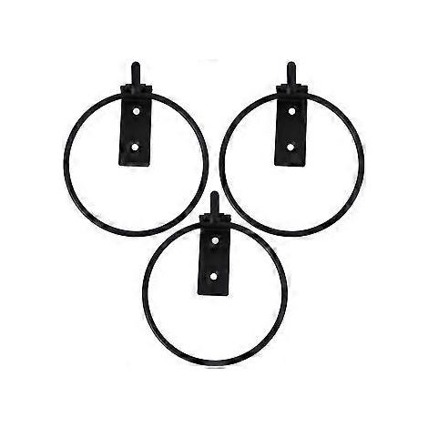 Lot de 3 supports muraux pour pots de fleurs, anneaux en métal et fer, supports muraux pour pots de fleurs (13,5 x 11 x 6,5 cm) (1/4)