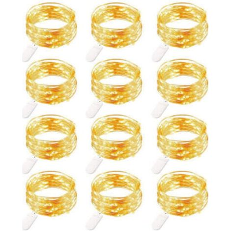 Guirlande lumineuse de Noël, Guirlandes lumineuses LED batterie, 20 pièces 1M 20 LEDs guirlandes lumineuses en fil de cuivre (1/5)