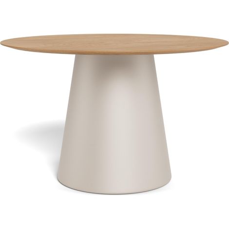Mesa Norsica 909, Gris + Roble, 75x0x0cm, Chapa de madera natural, Metal