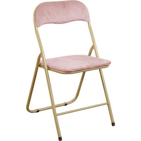 1 Pezzo Sedia da Arredo Pieghevole in Velluto Cynthia Rosa (1/2)
