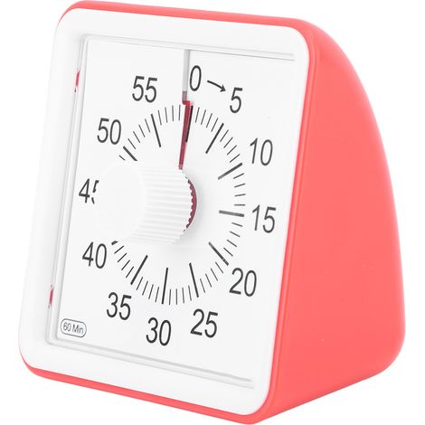 Lautloser visueller Timer, 60-Minuten-Countdown für Küchenschüler, Rot (1/5)