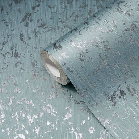 A.S. Creation Metallic Silk  306605  Vliestapete Barock  0.53 m x 10.05 m  Blau (1/5)
