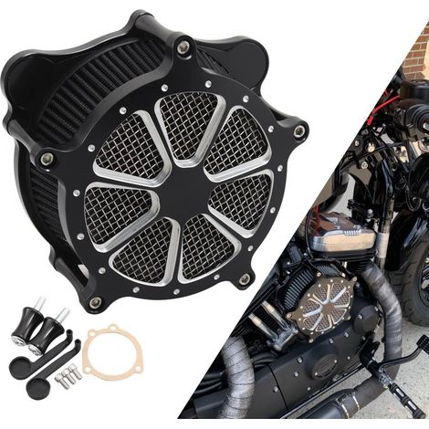 Pièces de modification pour motos Harley : filtre à air grand format pour Big Glide, Road King, Dyna et Fat Boy.