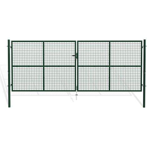 Portail battant grillagé OLGA 400x150cm VERT (1/5)