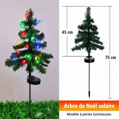 Sapin de Noël Solaire LED 75 cm Multicolore 8 Modes Balise Jardin 75cm réf 9672 400 g – Livraison gratuite