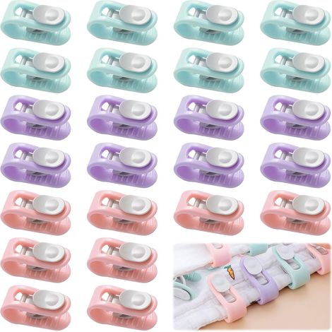 Lntyq 24 Pièces Enfile Couette,Enfile Couette Porte,Enfile Couette,Attache Couette,Clips pour Housse De Couette, Clips pour Housse De Couette,sans Aiguille, Utilisé pour Fixer Les Coins De Couette