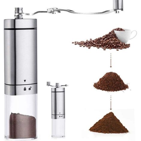 Adjustable Coarseness Manual Coffee Grinder, Hand Crank Portable Milling Mill