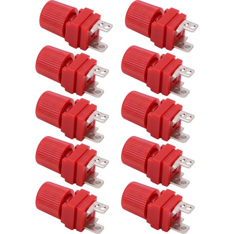 Lot de 10 bornes d'alimentation 300 à 500 W en cuivre pur pour onduleur, diamètre 13 mm, connecteur M4, rouge (1/5)