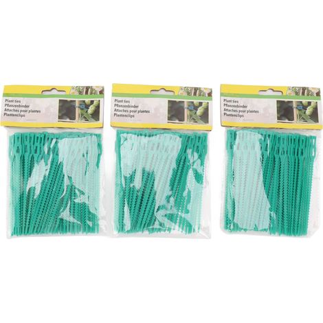 Lot 300 attaches câble vertes – 13cm – plantes grimpantes / arbustes / intérieur (1/5)