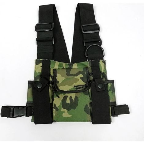 Walkie Talkie Schultertasche Brusttasche, drahtloser Brusttasche Schultergurt, Zwei-Wege drahtloser Rucksackhalter, Zwei-Wege drahtlose Tragetasche Abdeckung Walkie Talkie Brusttasche für Rettungsausr