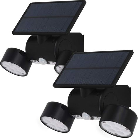 30 LED Lampes Solaires Extérieur Etanche IP65, Spot Solaire avec Détecteur de Mouvement, Lampe de Sécurité Applique Solaire Sans Fil pour Jardin, Garage, Cour, Escalier, Patio, 2 Packs (1/5)