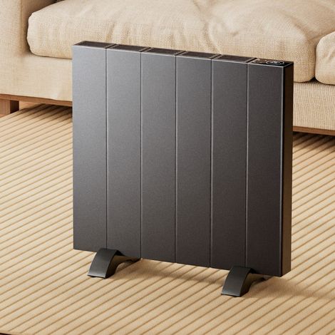 EMKE Elektro-Heizkörper 54x50cm 1000W Flachheizkörper Aluminium Stehend/wandmontierbar, Wifi-Steuerung LCD-Display Timing-Funktion Elektroheizung Anthrazit